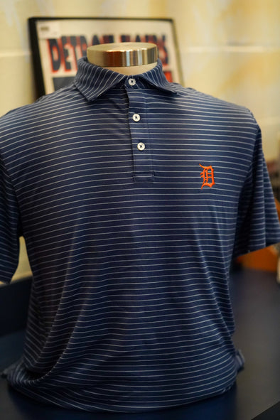 Detroit Tigers Pilot Mill Cedar Stripe Navy Polo